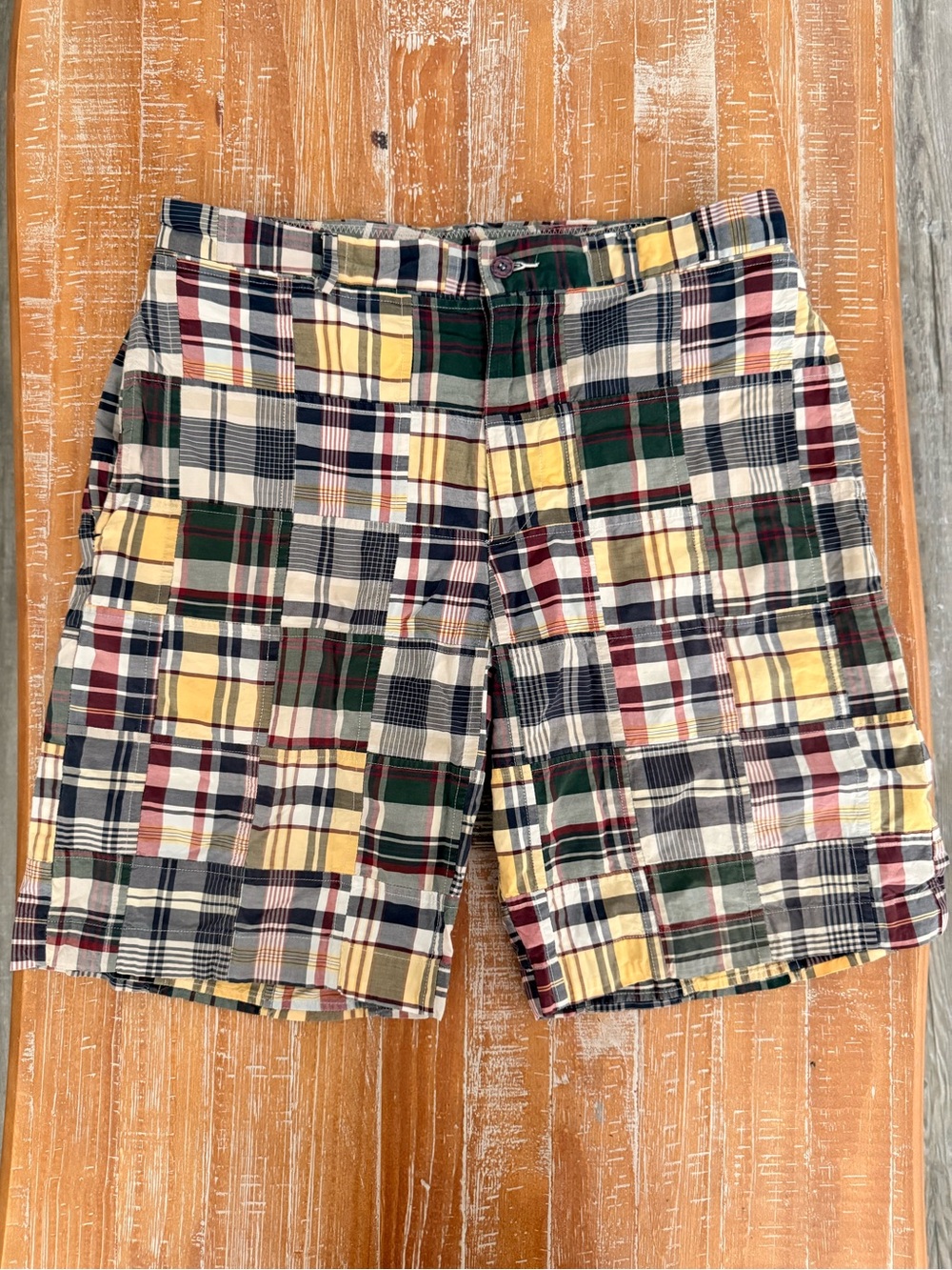 Nautica Patchwork Plaid Cargo Shorts. Size 32 excellent Condition #Y2k #preppy